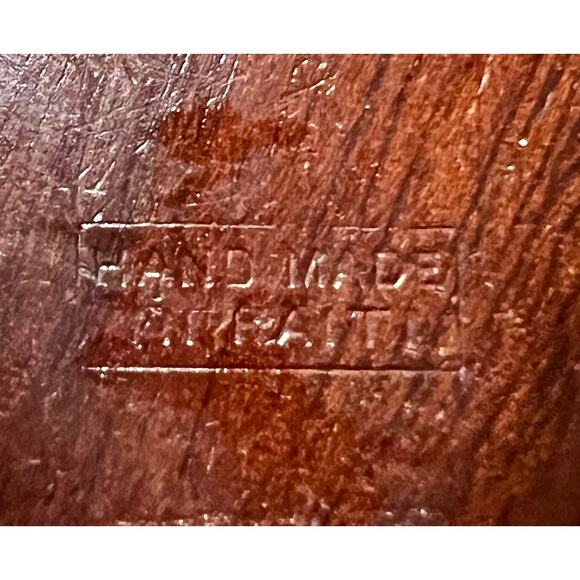 Vintage Wood Leaf Bowls Mahogany-Mid Century Modern MCM-Set of 2-Hand Carved - Picture 5 of 6